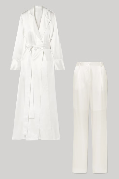 Classic Bridal Suit with Long Coat