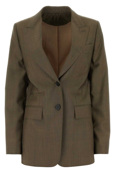 Women's Taupe Two-Button Blazer