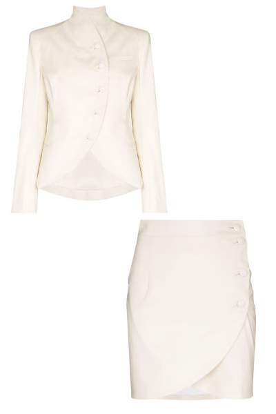 Sophisticated High-Neck Wedding Ensemble