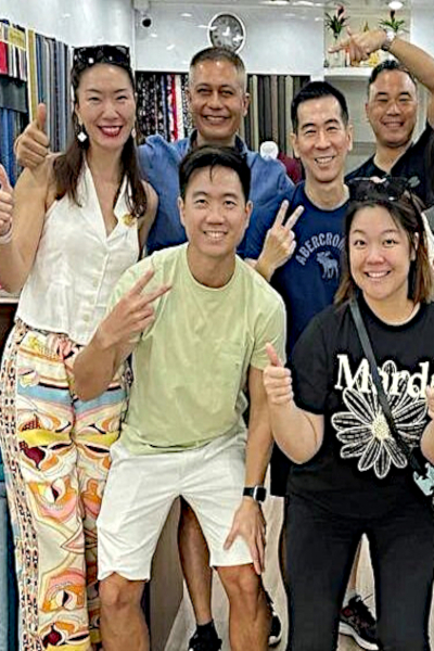 Wedding group with custom attire